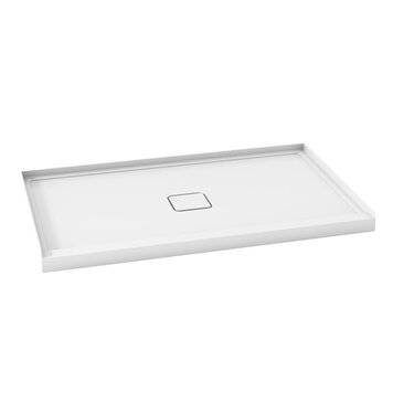 KALIA Base de douche kover 60 x 36 bridée en alcôve blanche