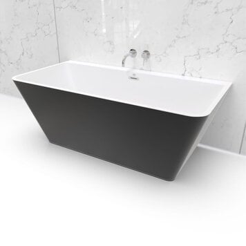 ODASS Demo_ bain autoportant calla 63 po noir avec drain et trop plein noir inclus