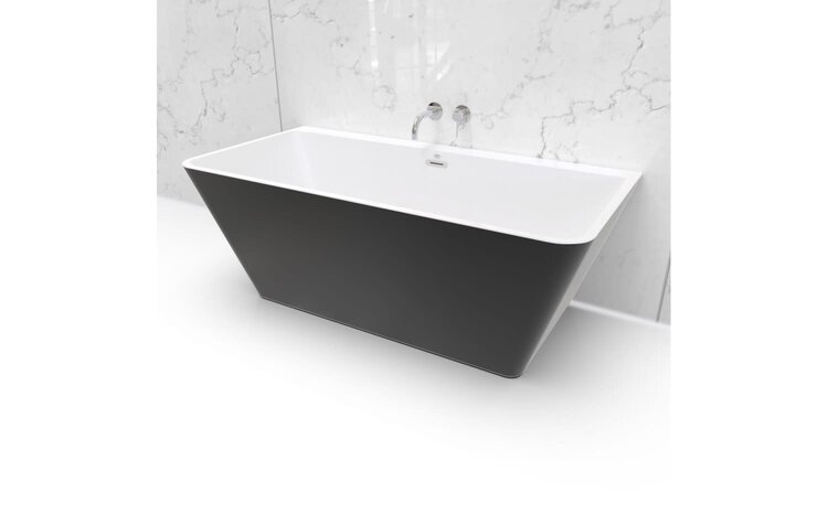 ODASS Demo_ bain autoportant calla 63 po noir avec drain et trop plein noir inclus