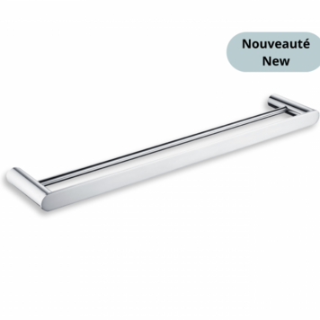 ODASS porte-serviettes murale double nova 23 5/8'' x 4 3/4'' en acier inoxydable fini poli