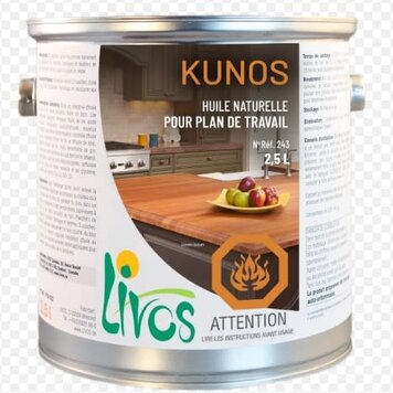 LIVOS Huile kunos plan de travail 250 ml incolore
