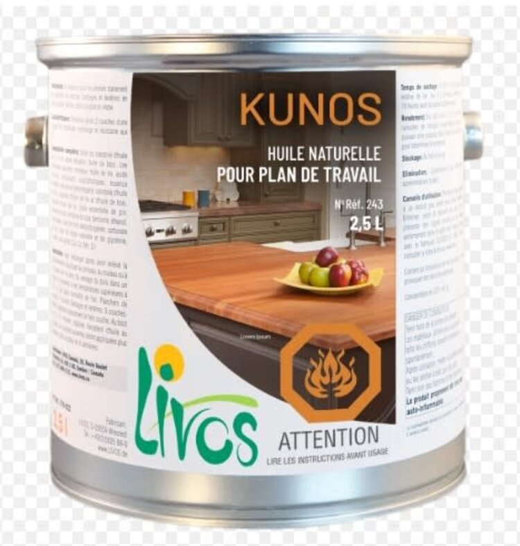 LIVOS Huile kunos plan de travail 250 ml incolore