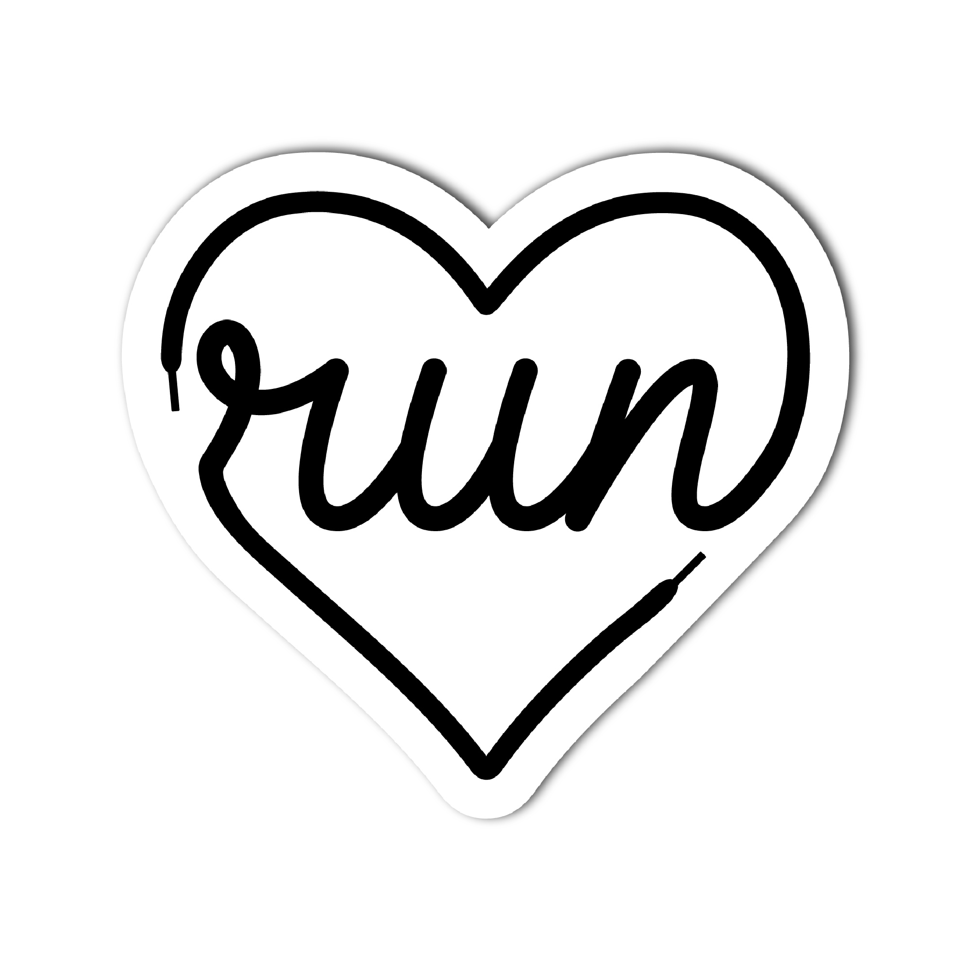 Mad Dash Creations Run Heart Laces Sticker