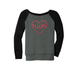 Mad Dash Creations Run Heart Laces Slouchy Sweatshirt - Women's