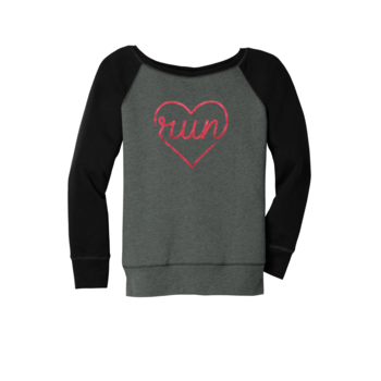 Mad Dash Creations Run Heart Laces Slouchy Sweatshirt - Women's