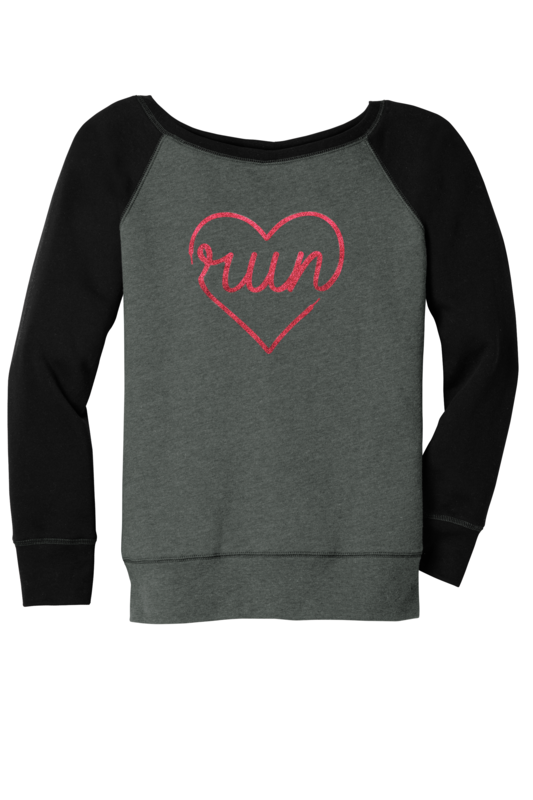 Mad Dash Creations Run Heart Laces Slouchy Sweatshirt - Women