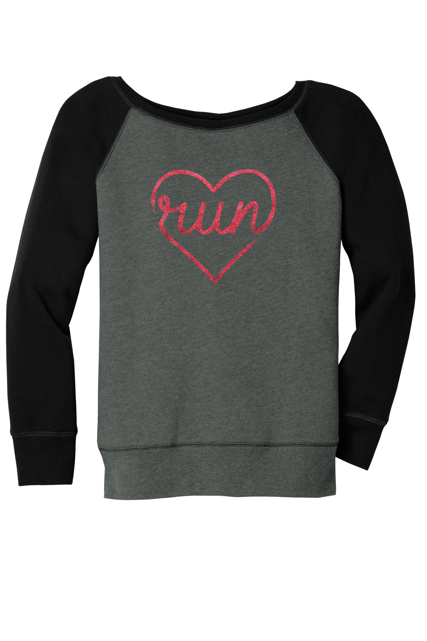 Mad Dash Creations Run Heart Laces Slouchy Sweatshirt - Women's