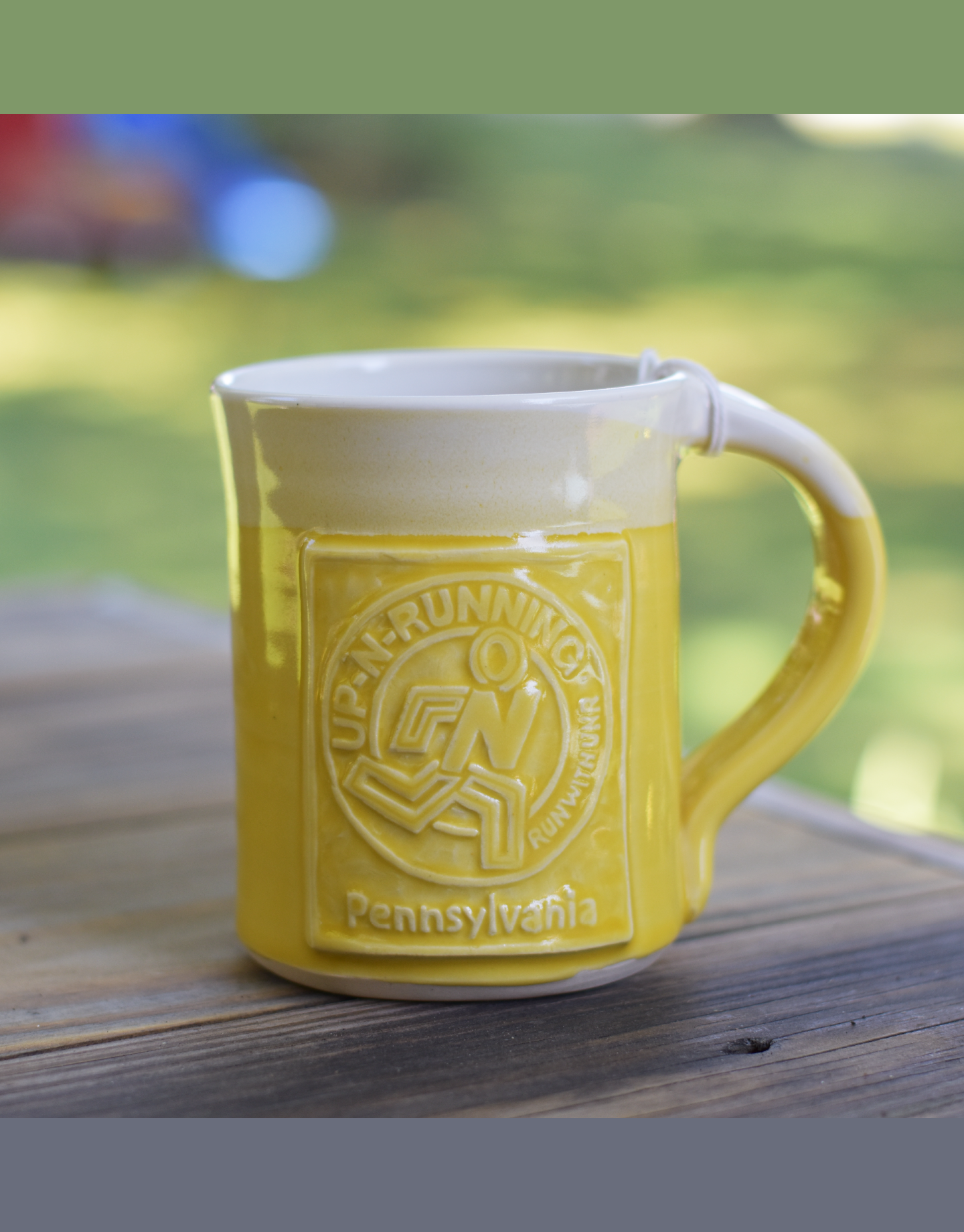 Up-N-Running Logo Handmade Coffee Mug