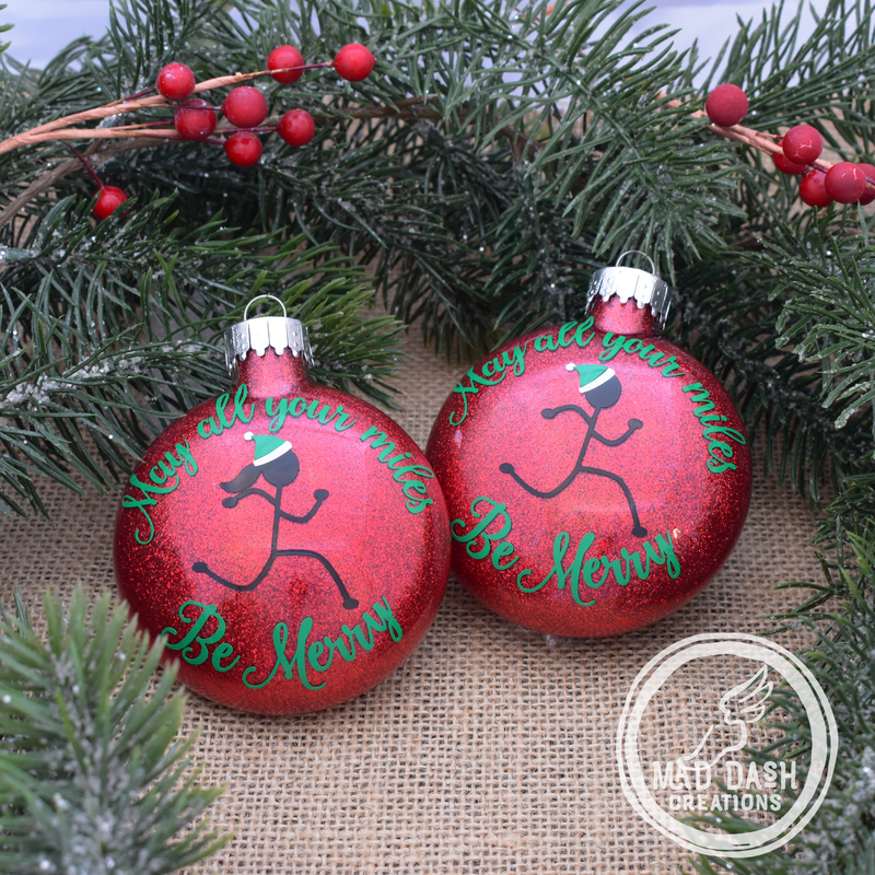 Mad Dash Creations May all your miles Be Merry Ornament