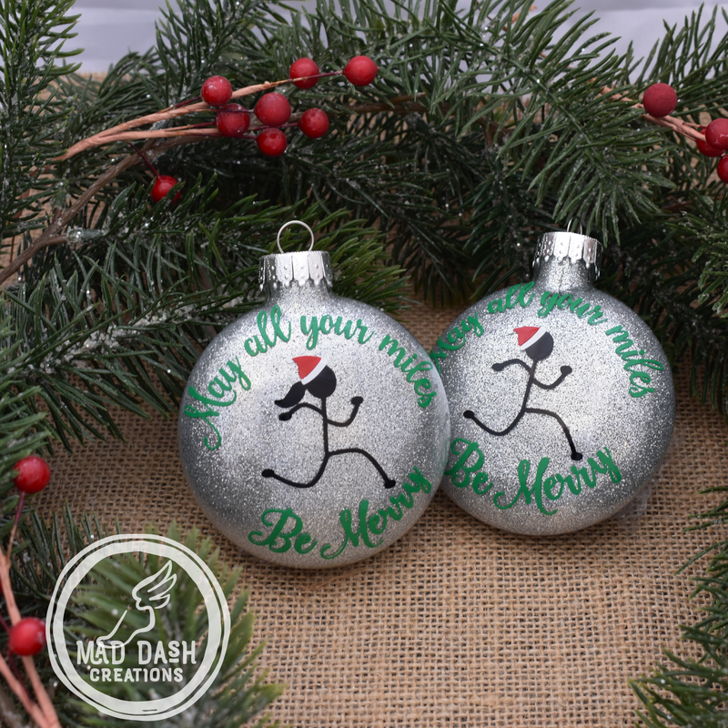 Mad Dash Creations May all your miles Be Merry Ornament