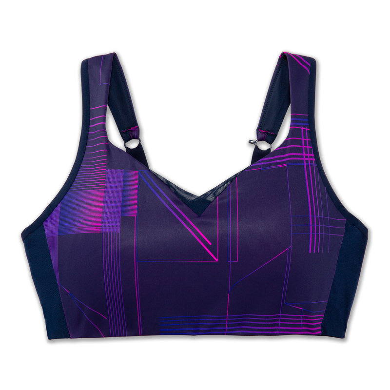 Brooks Drive Convertible Run Bra, Matrix Navy - Women