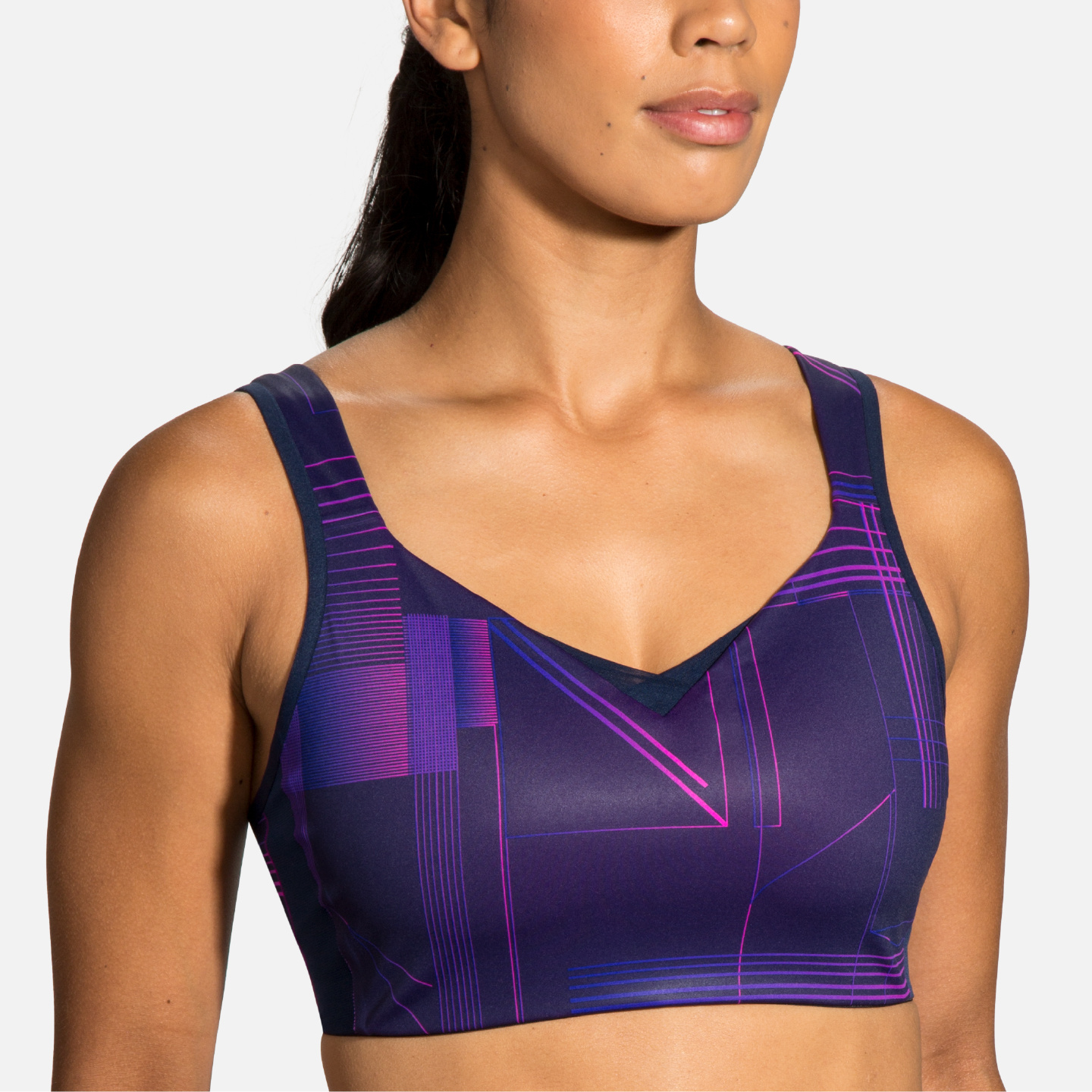 Brooks Drive Convertible Run Bra, Matrix Navy - Women