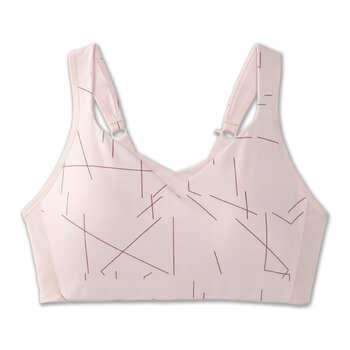 Brooks Drive Convertible Run Bra, Rosewater Geo Print