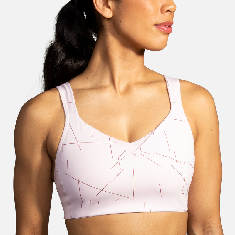 Brooks Drive Convertible Run Bra, Rosewater Geo Print - Women