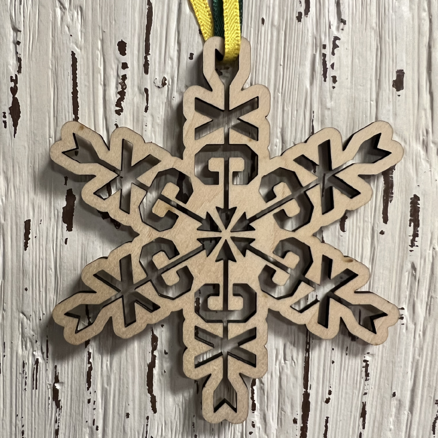 Mad Dash Creations Cross Country Wooden Snowflake Ornament