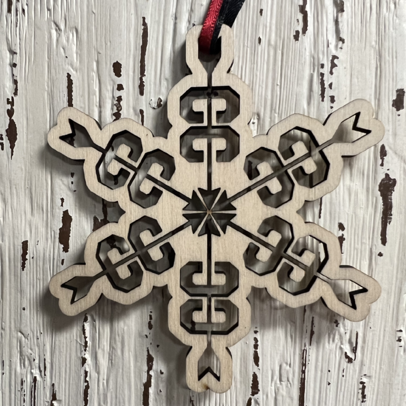 Cross Country Wooden Snowflake Ornament - Up-N-Running