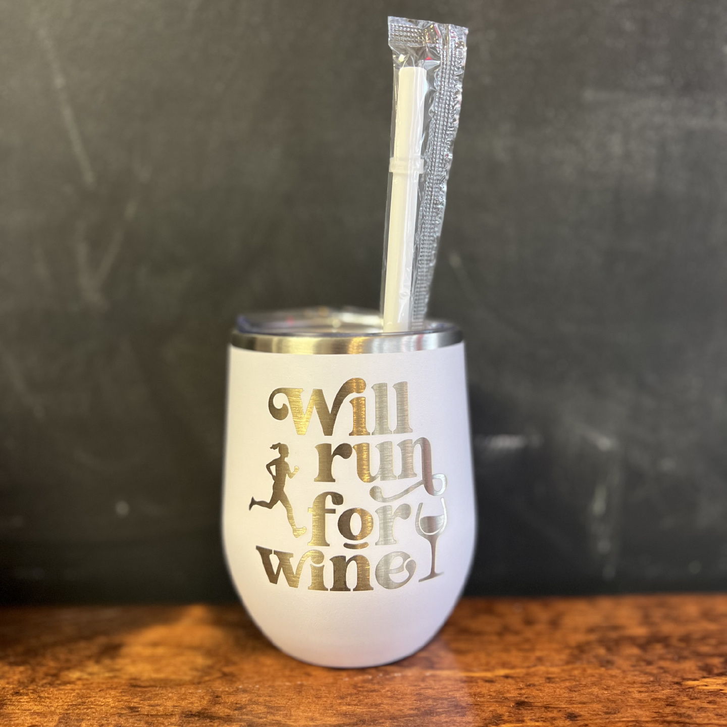 Mad Dash Creations Will Run for Wine Metal Wine Tumbler