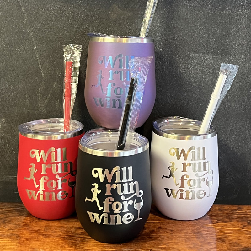 Mad Dash Creations Will Run for Wine Metal Wine Tumbler