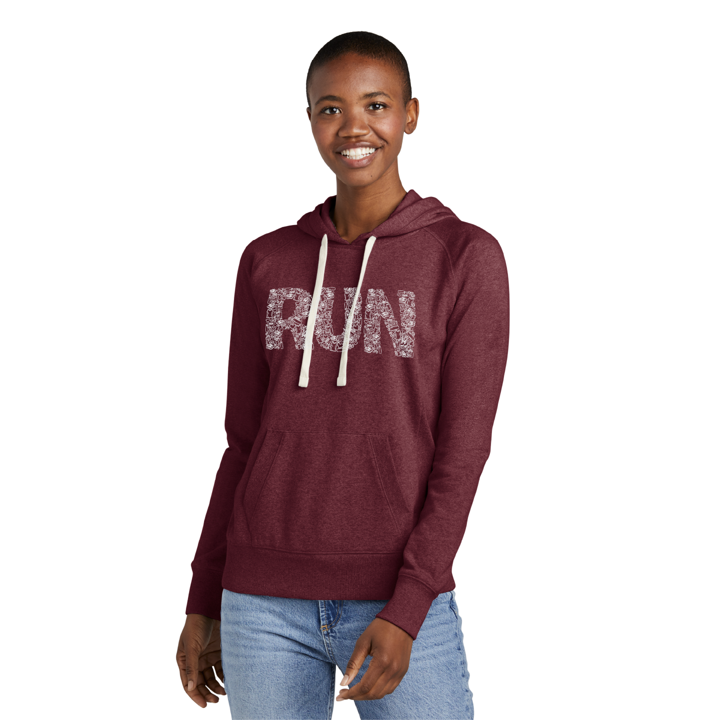 Mad Dash Creations Women's RUN Collage Hooded Sweatshirt