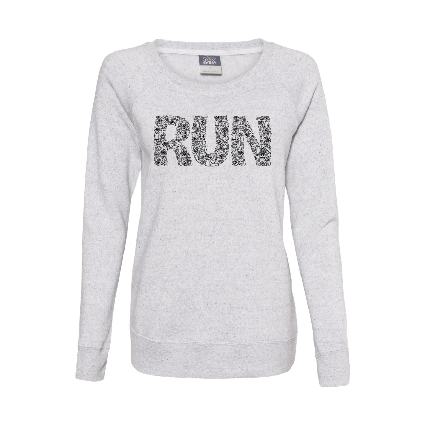 Mad Dash Creations Women's RUN Collage Crewneck Sweatshirt