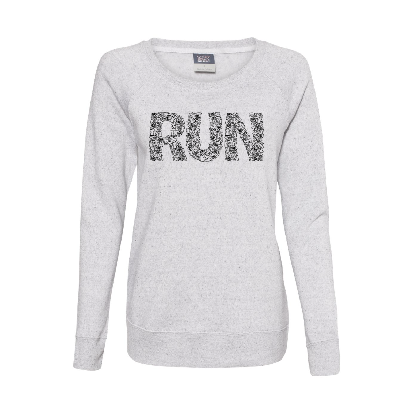 Mad Dash Creations Women's RUN Collage Crewneck Sweatshirt