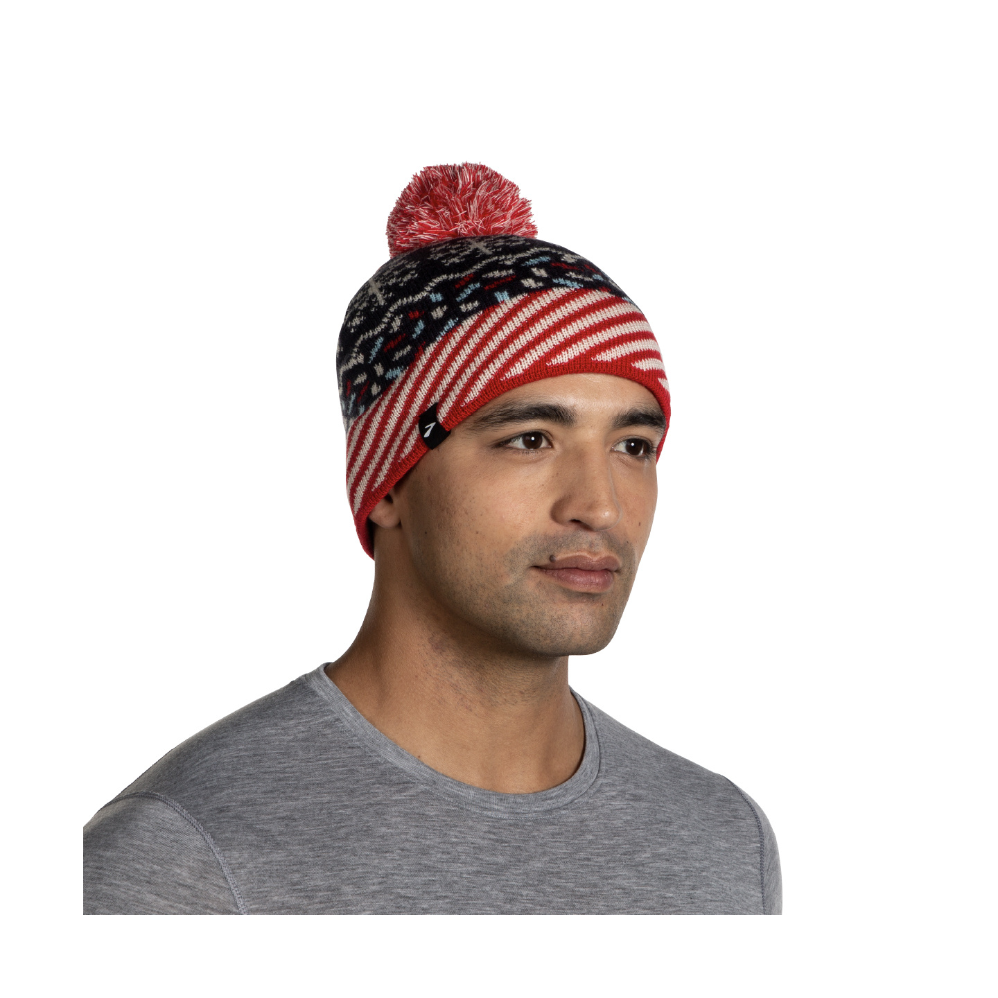 Brooks Run Merry Heritage Pom Beanie