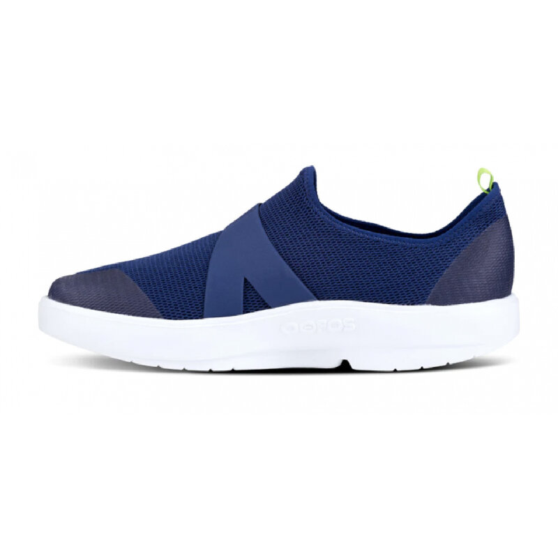 OOfos OOmg Men's Low Mesh, White/Navy