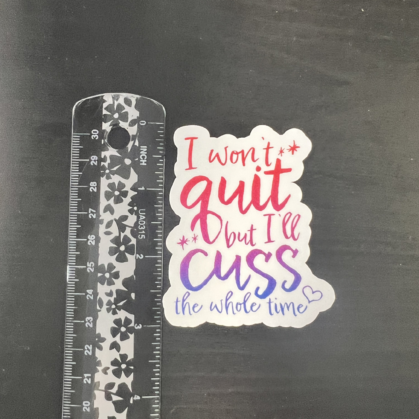 Mad Dash Creations I Won't Quit, but I'll Cuss the Whole Time Sticker