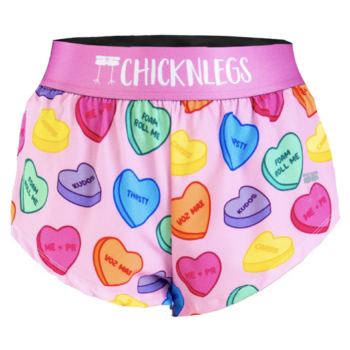 ChicknLegs Women's 1.5 in Split Shorts - Valentine's Day