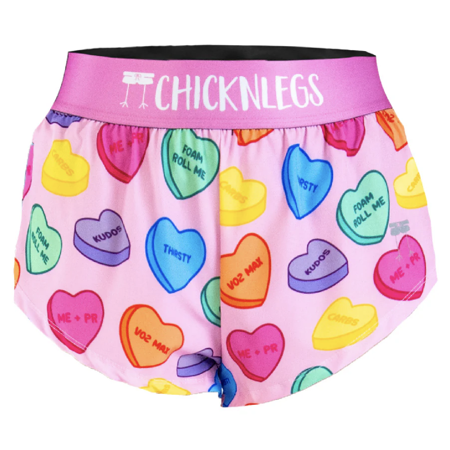 ChicknLegs Women's 1.5 in Split Shorts - Valentine's Day