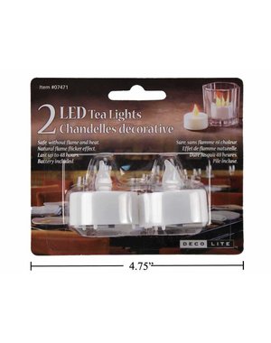 Decolite Deco Lite LED Tealight  2pk  (incl. $0.30 Env Fee)