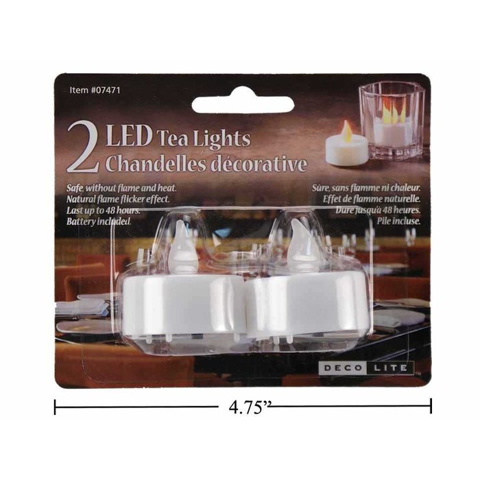 Decolite Deco Lite LED Tealight  2pk  (incl. $0.30 Env Fee)