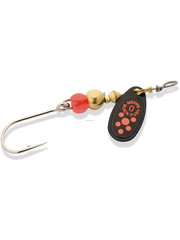 Mepps #0 Black Fury In-Line Spinner (Black/Fluorescent Red)  1/12oz