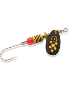 Mepps Black Fury In-Line Spinner #1 (Black/Yellow Dots)  1/8oz