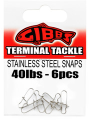 Gibbs 40lb Stainless Steel Snaps  6pk