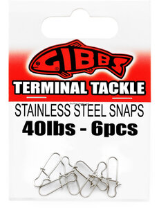 Gibbs 40lb Stainless Steel Snaps  6pk