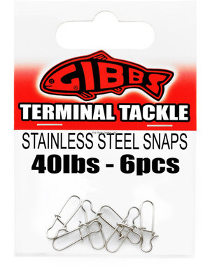 Gibbs 40lb Stainless Steel Snaps  6pk