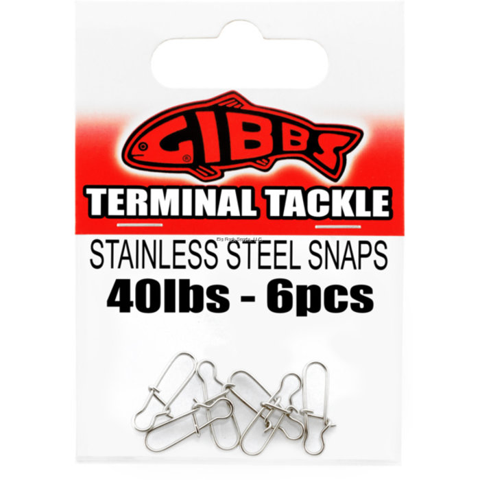 Gibbs 40lb Stainless Steel Snaps  6pk