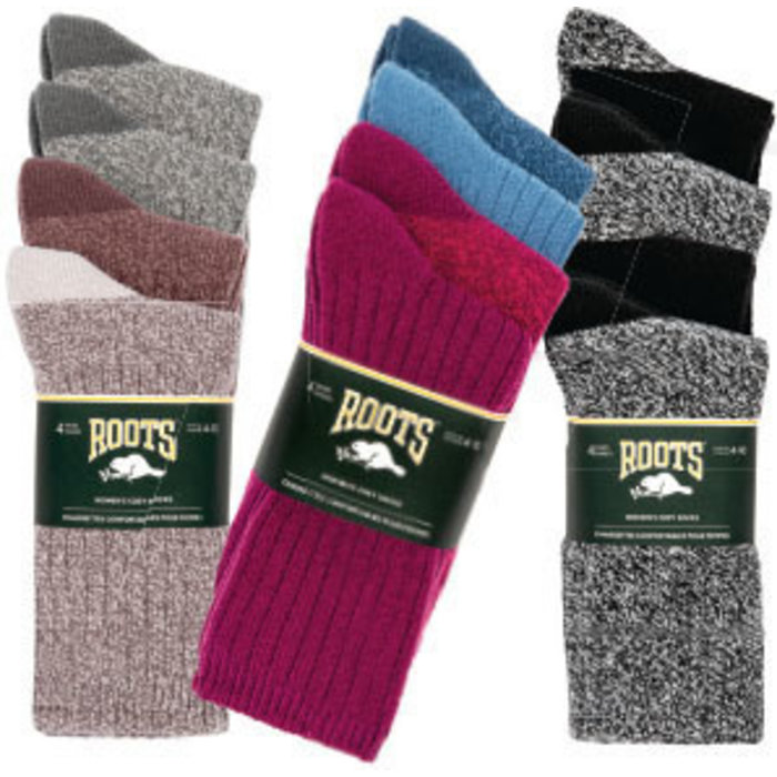 Roots Women's Cozy Socks  Size 4-10  6pk