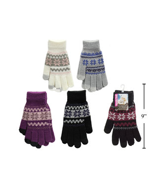 Nordic Trail Ladies Jacquard Gloves w/ Touch Screen