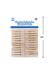 Home Essentials Wooden Clothes Pins  24pk