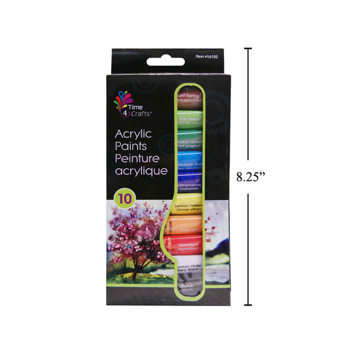 Time 4 Crafts Acrylic Paints Assorted Colours 10x12ml