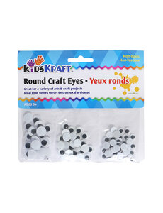 Kids Kraft Round Craft Eyes   3 Sizes