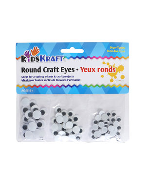 Kids Kraft Round Craft Eyes   3 Sizes