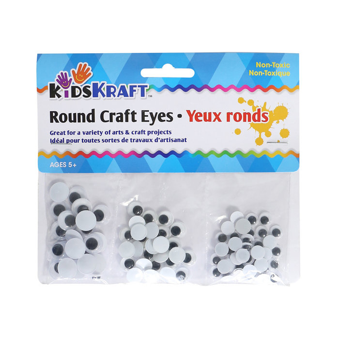 Kids Kraft Round Craft Eyes   3 Sizes