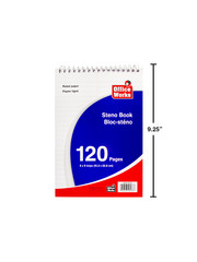 Office Works Steno Book  15.2cm/6''x22.8cm/9''    120pg