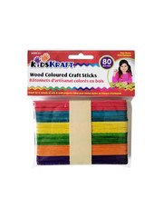 Kids Kraft Coloured Craft Sticks  80pcs