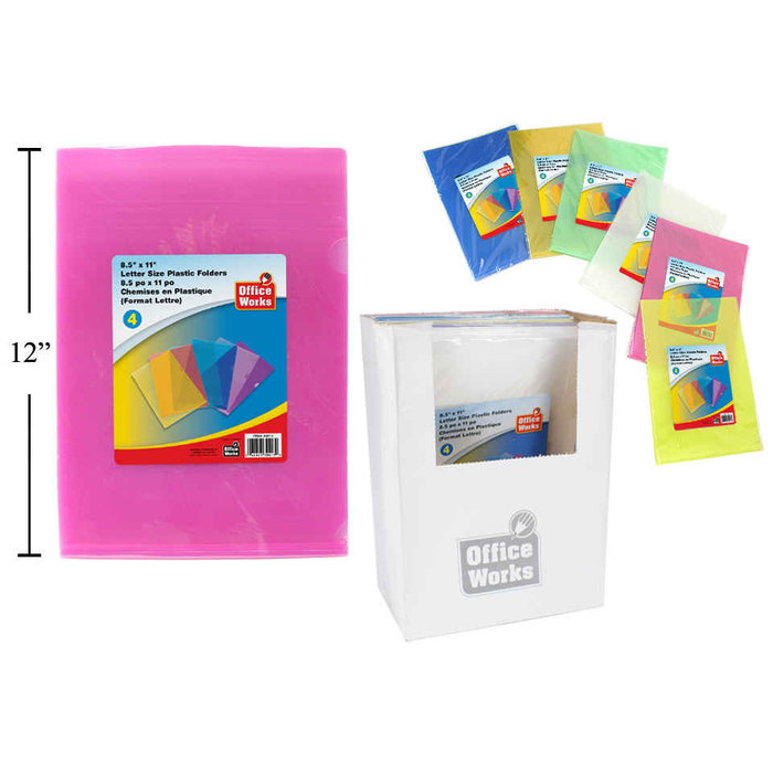 CTG Brands Transparent Plastic Folders  8.5"x11"  4pk