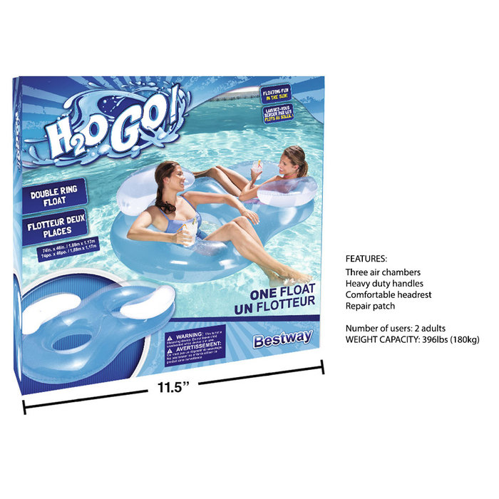 H2O Go Double Ring Float  - 74"x46"