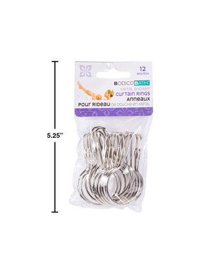 Bodico Metal Shower Curtain Rings  12pk